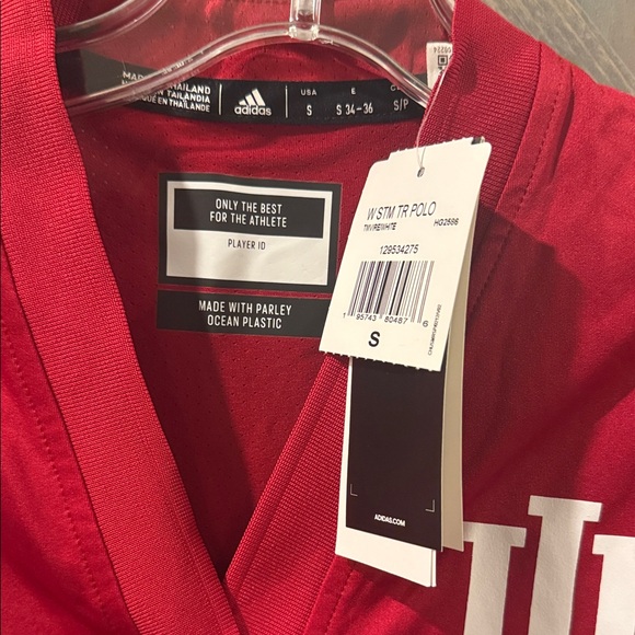 Adidas Women's Red V-Neck Jersey - Picture 2 of 3